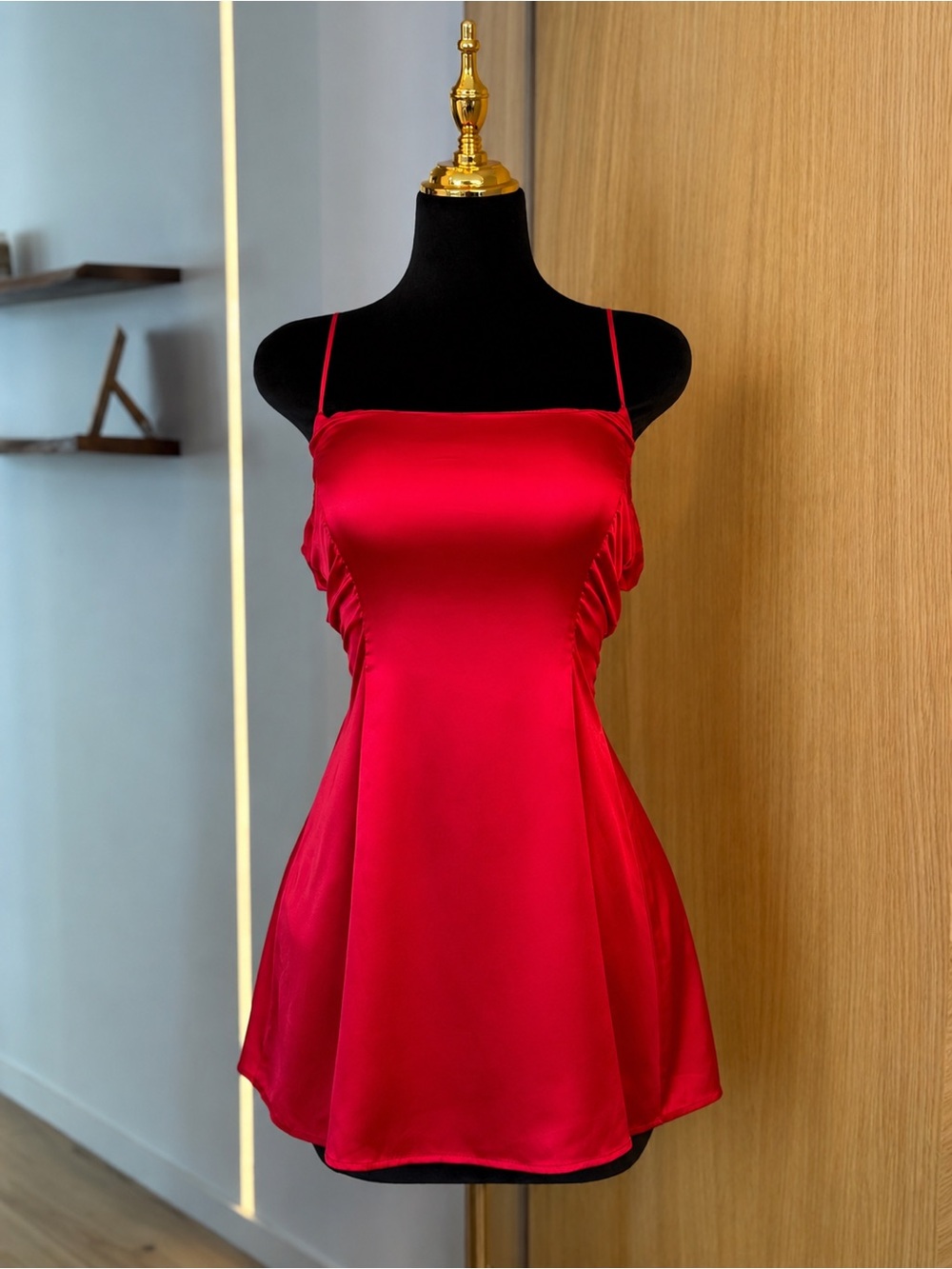 Lucy in the Sky Red Satin Mini Dress
